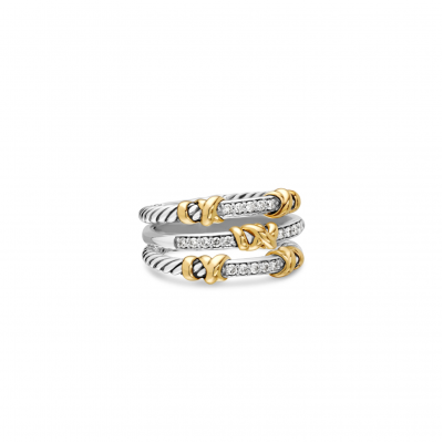 DAVID YURMAN PETITE HELENA WRAP THREE ROW RING 12MM R16394DS8ADI